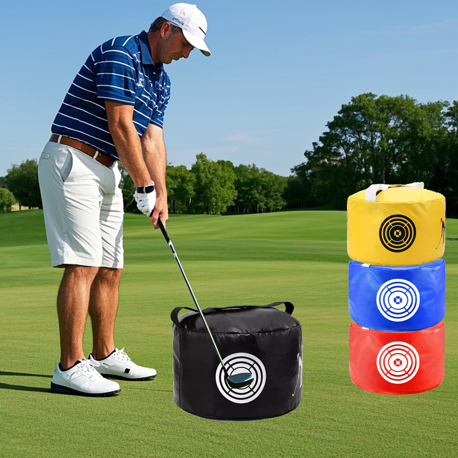 Golf Equipment Bag - Golf Hitting Bag Portable Multi-Purpose Batting