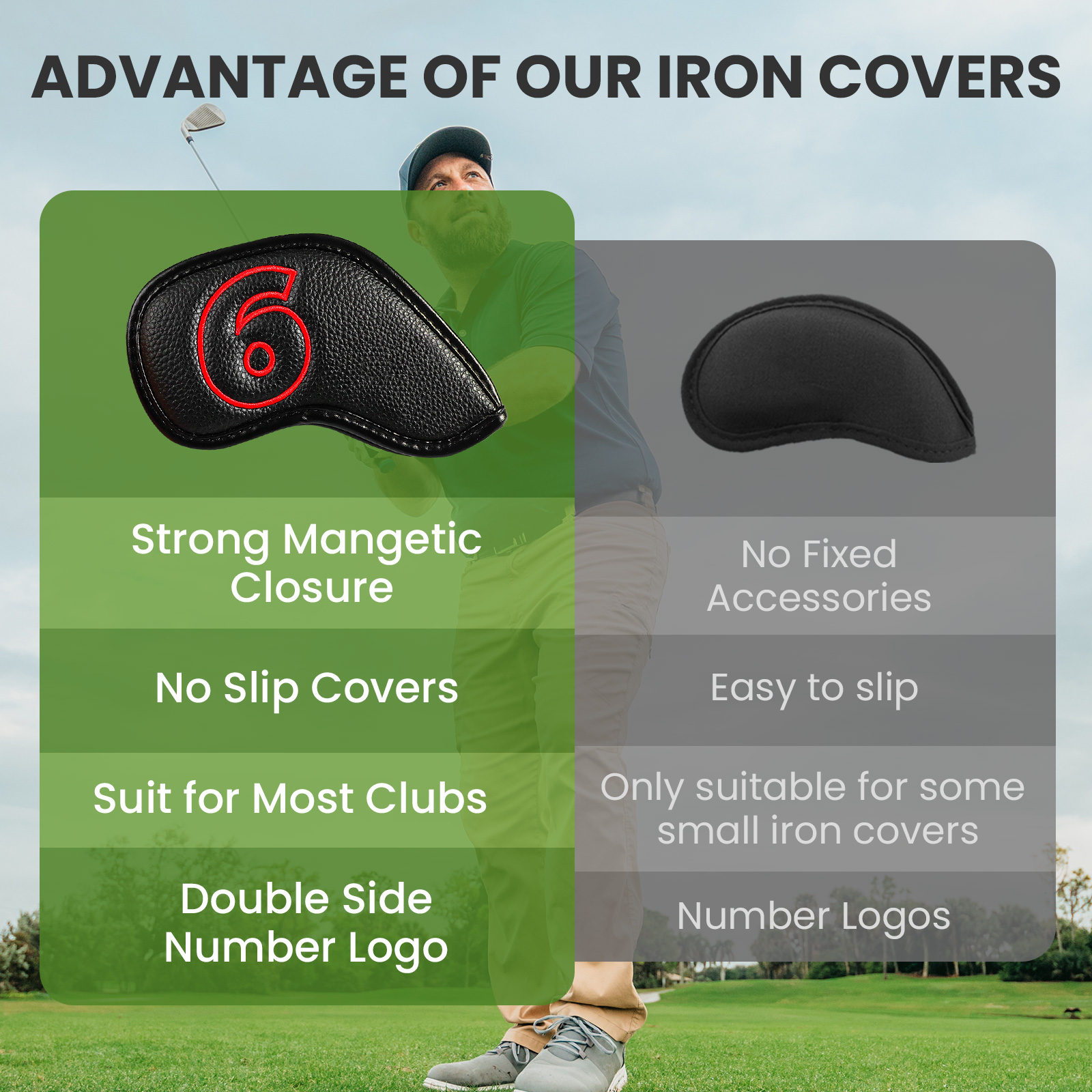 Golf Iron Covers Set Strong Ma - Golf Equipment Kit reseña y precio