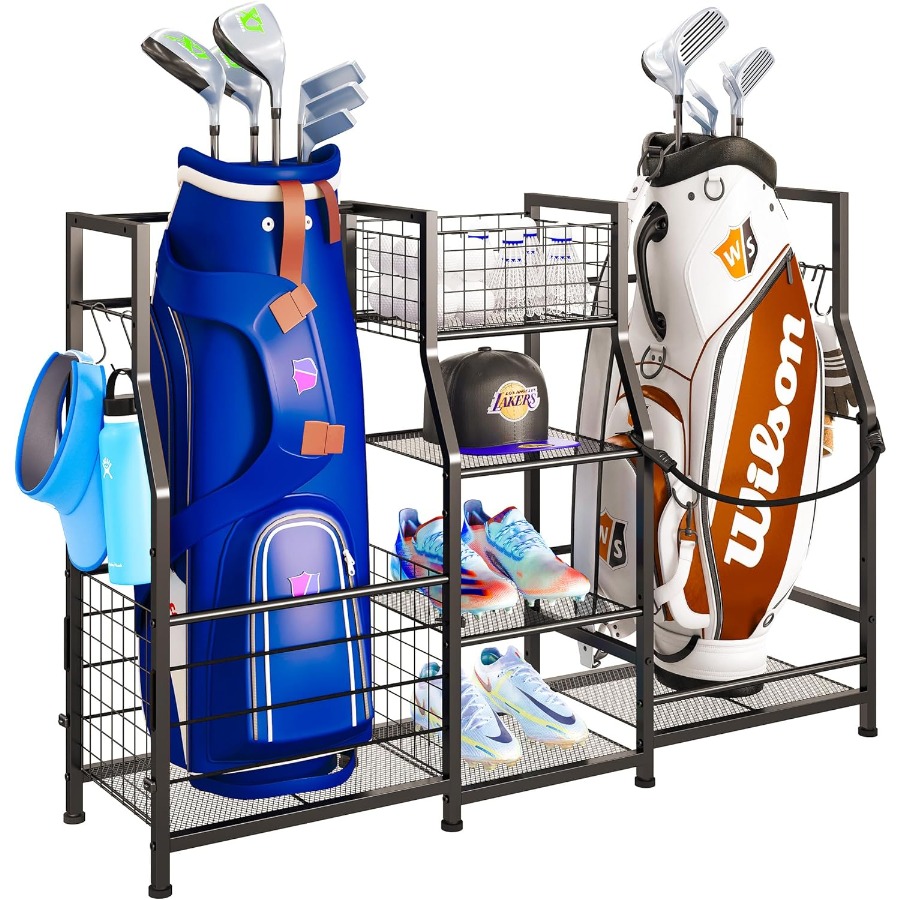 Golf Bag Stand Garage Storage  - Golf Equipment Bag reseña y precio