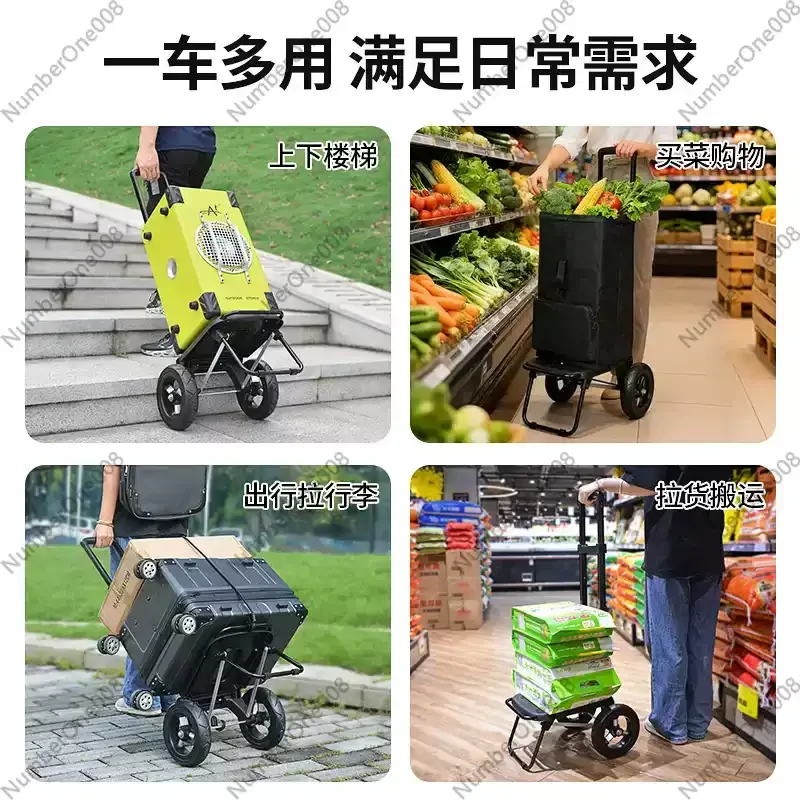 Trailer Folding Small Cart Hou - Pull Cart Fold reseña y precio
