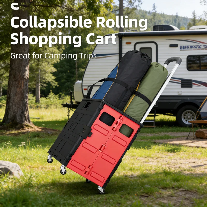Black Red 75L Collapsible Trol - Pull Cart Fold reseña y precio