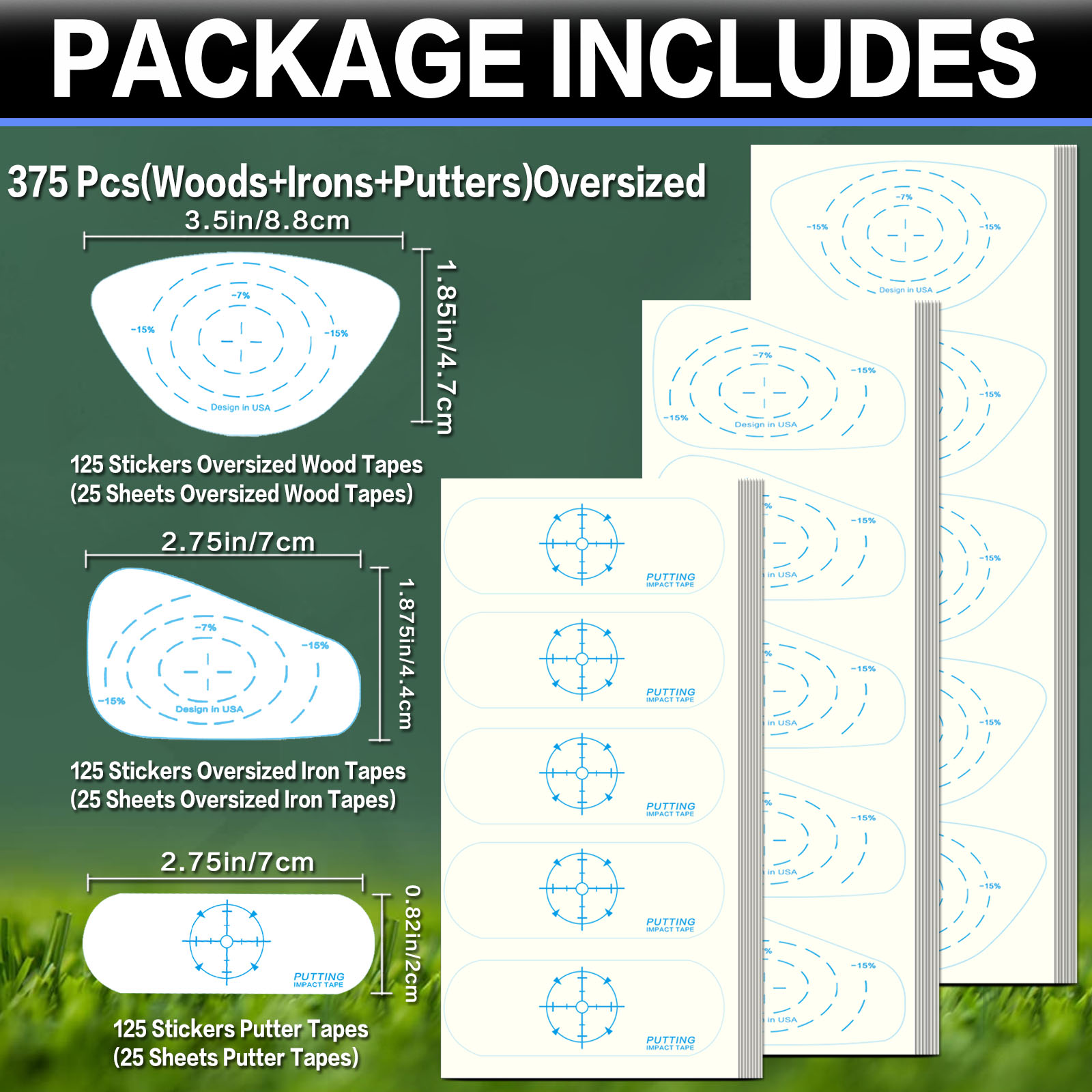 Golf Impact Tape 150Pcs Value  - Golf Equipment Kit reseña y precio