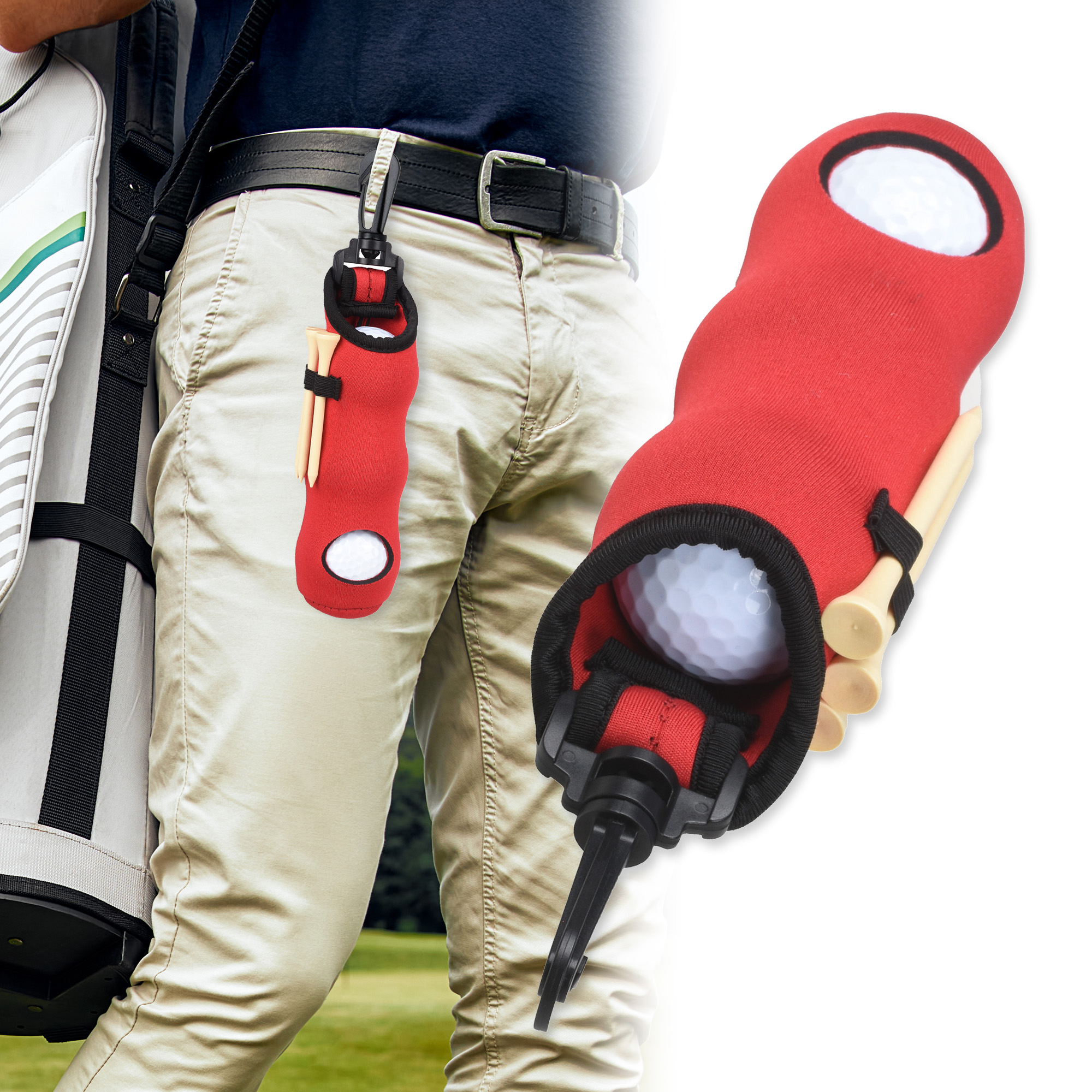Golf Tee Holder Neoprene Golf  - Golf Equipment Bag reseña y precio